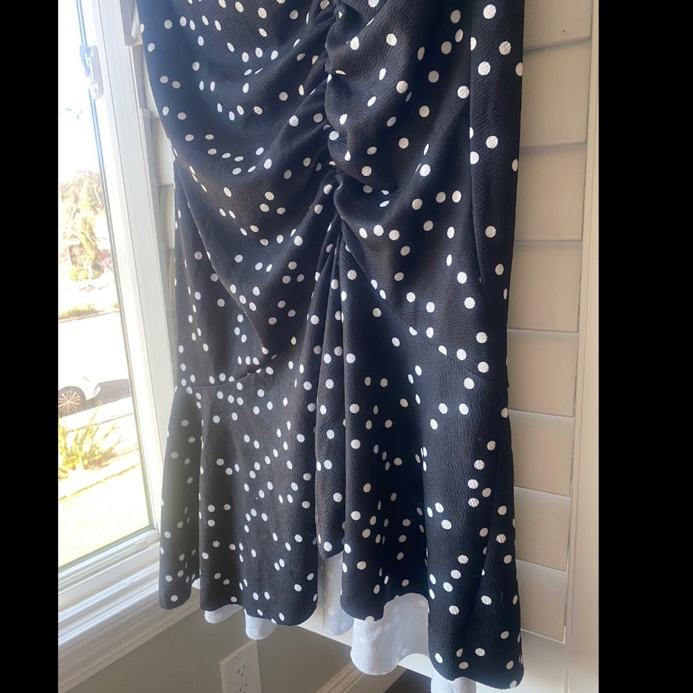 ASOS Rouched PolkaDot Dress - Picture 4 of 8